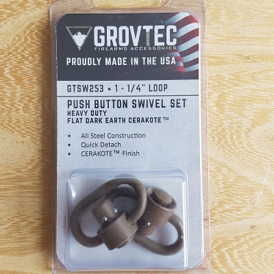 Grovtec Push Button QD Swivels - FDE